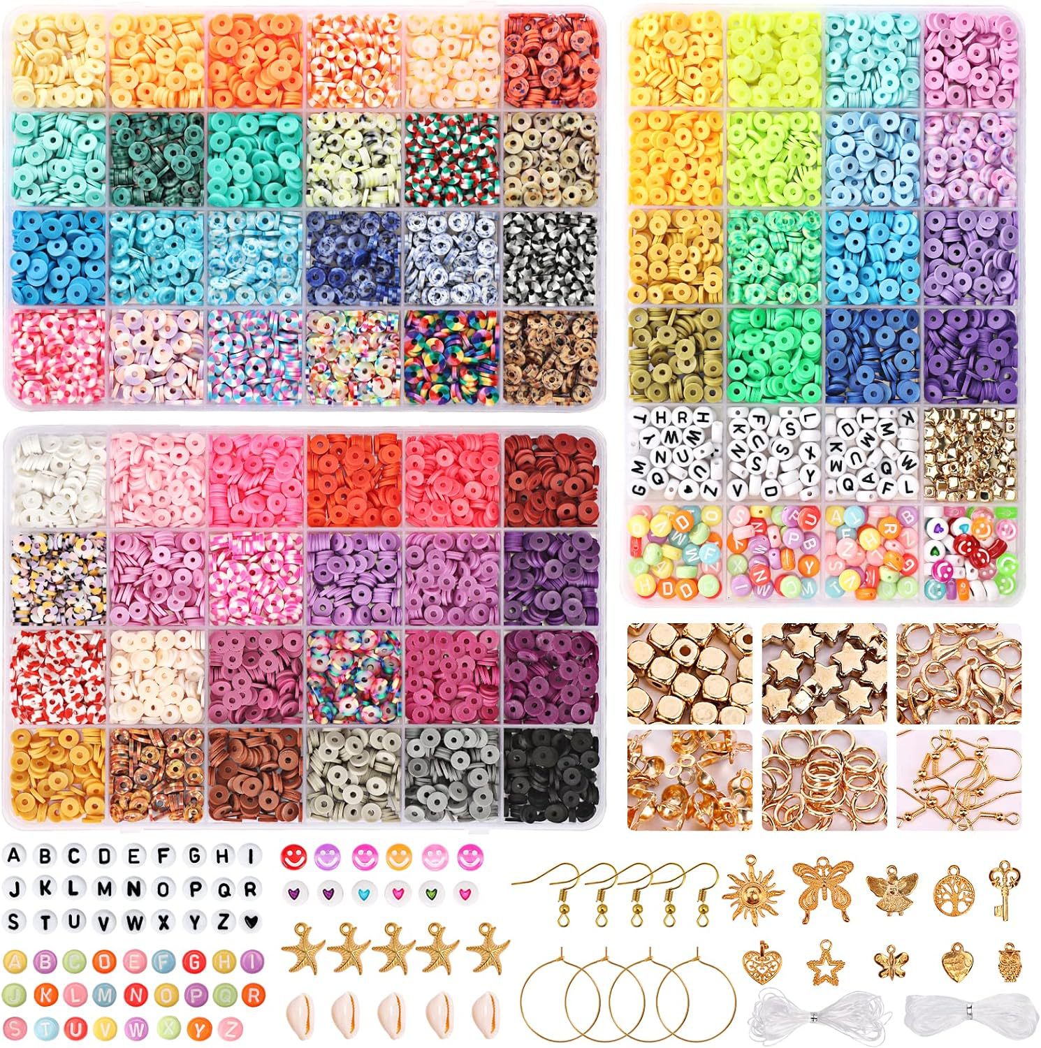 Multi-Color Soft Ceramic Beads Ornament Sets Of Boxes