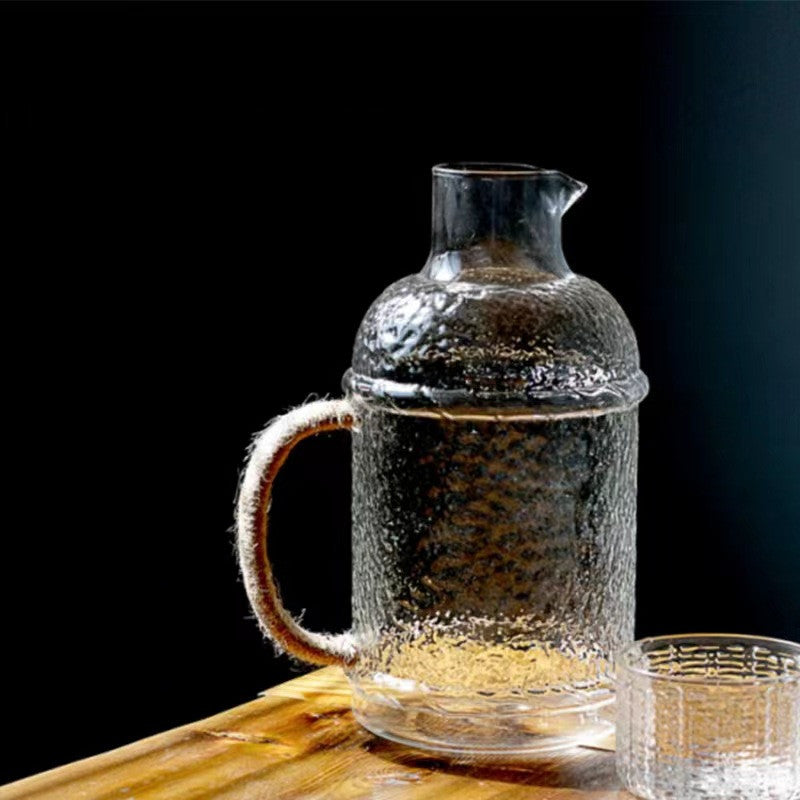 Refroidisseur en verre vintage résistant à haute température de grande capacité pour la maison