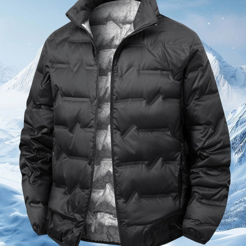 Veste Matelassée Slim Fit à Col Montant en Duvet de Canard Blanc Chaude