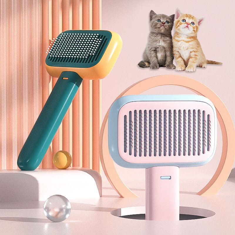 Nouvelle Brosse de Massage pour Poils de Chat et Chien Brosse Démêlante en Acier Inoxydable
