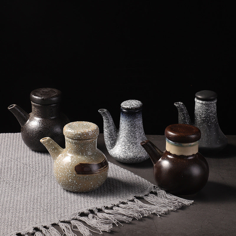 Pot d'assaisonnement en céramique japonais créatif - Bouteille de vinaigre pour usage domestique