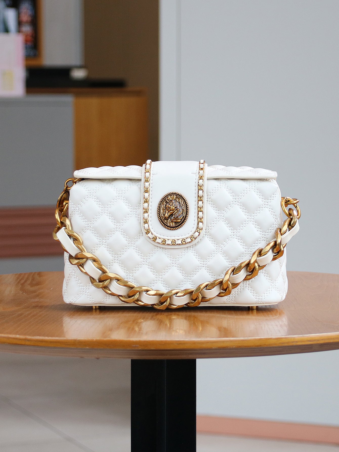Sac bandoulière élégant matelassé en diamant uni haut de gamme, tendance et pratique