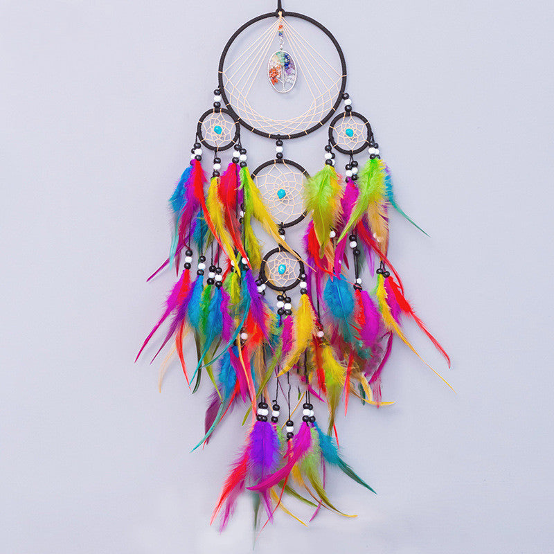 Indian Dreamcatcher Pendant Natural Crystal Stone Home Decoration