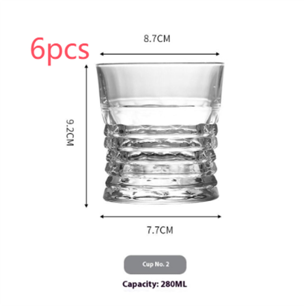 Verre à vin sculpté en whisky embossé spécial