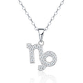 Collier Capricorne en Argent Sterling S925 avec Pierre Moissanite D VVS1, 3,4g Plaqué Platine, Bijou Astrologique avec Certificat GRA