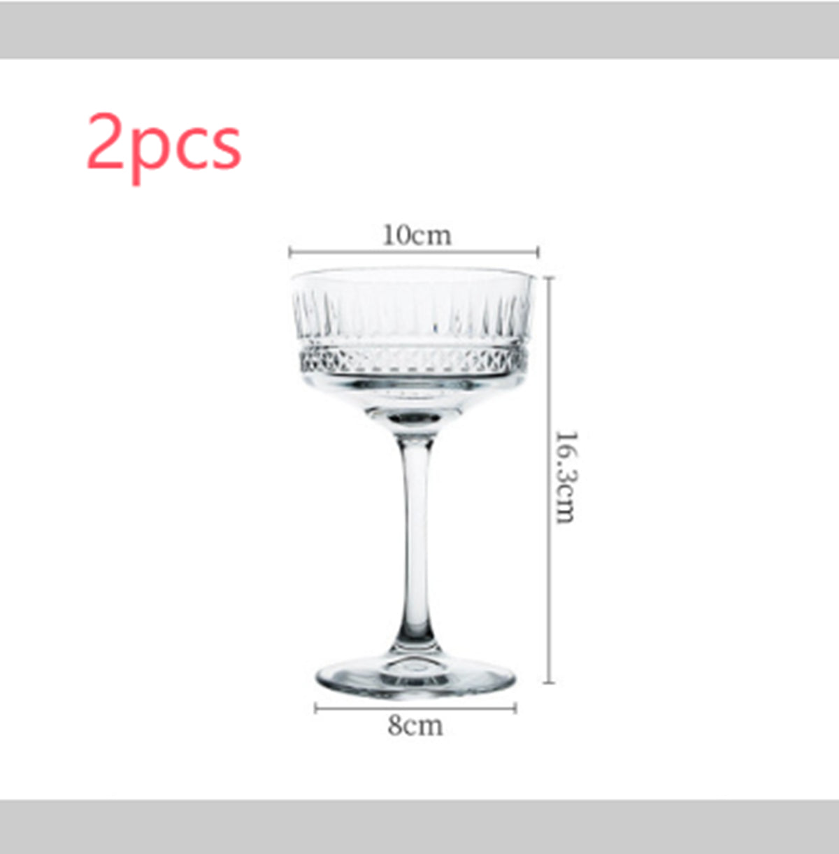 Verre à Champagne Large Ouverture Sculpté de Style Européen