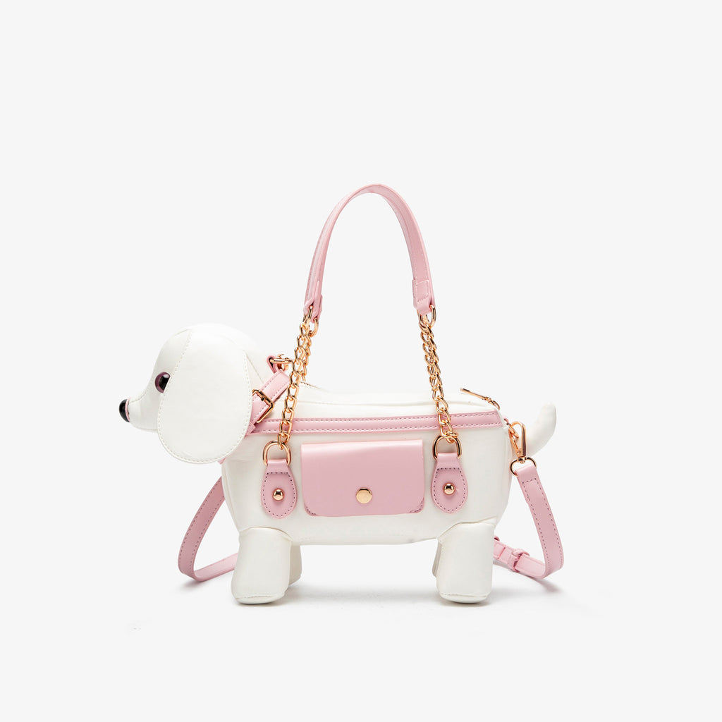 Sac Bandoulière Adorable en Forme de Chien en Peluche pour un Style Unique