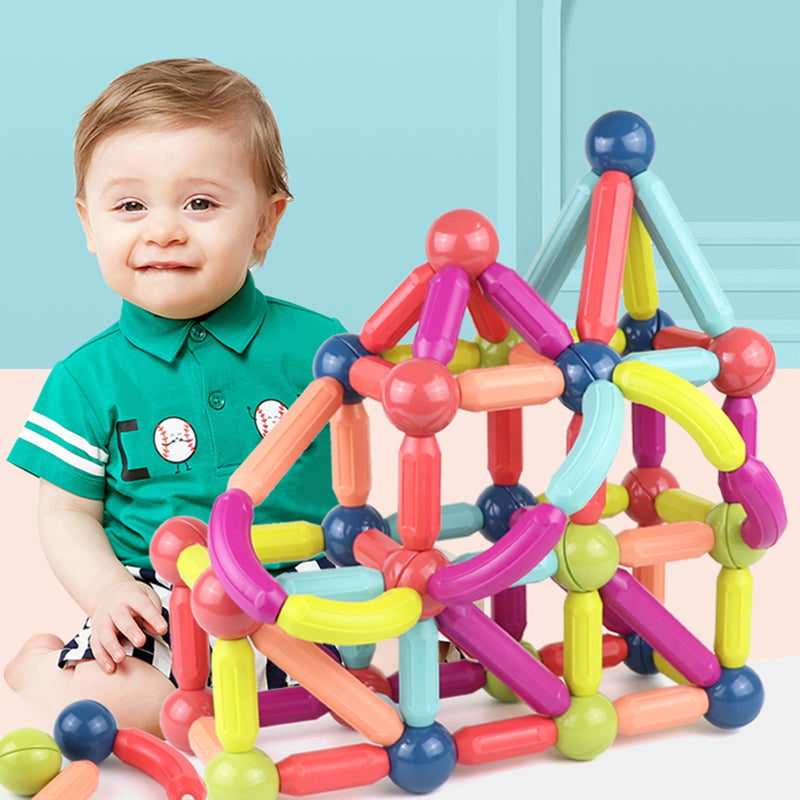 Jeu de Blocs de Construction Magnétiques pour Enfants, Ensemble de Briques Magnetiques Ludiques