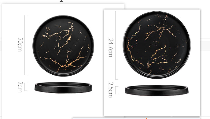 Assiette en Marbre de Style Nordique en Céramique Domestique