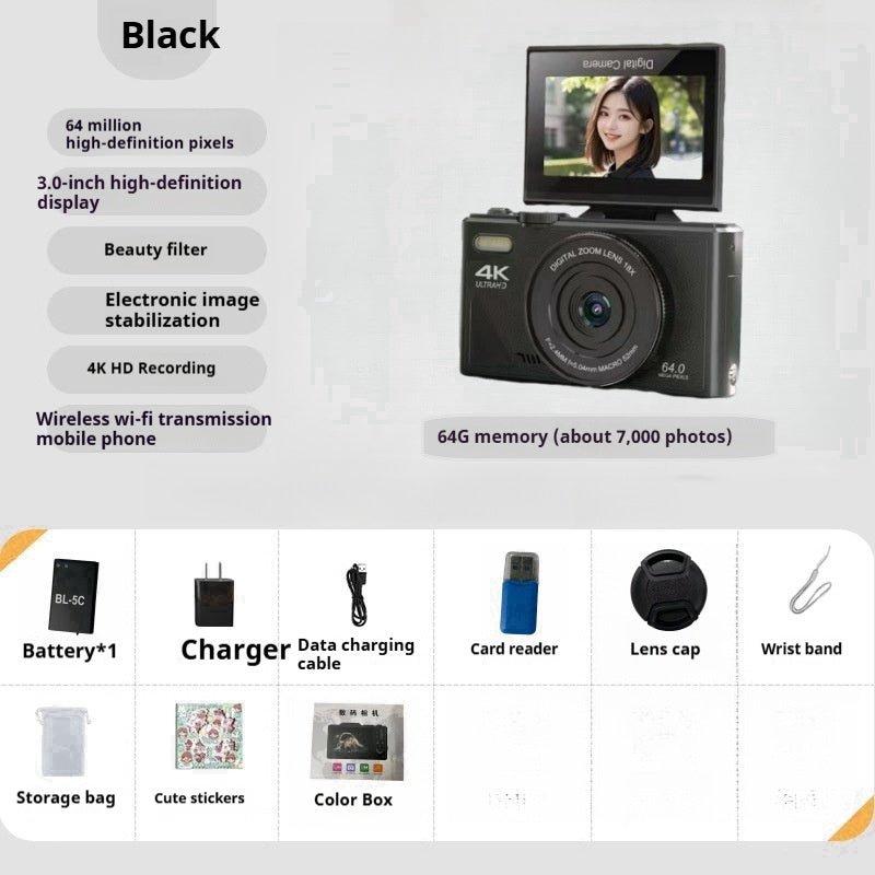 64 Million HD Student Entry-level Mirrorless CCD Camera - IVOIRART.COM