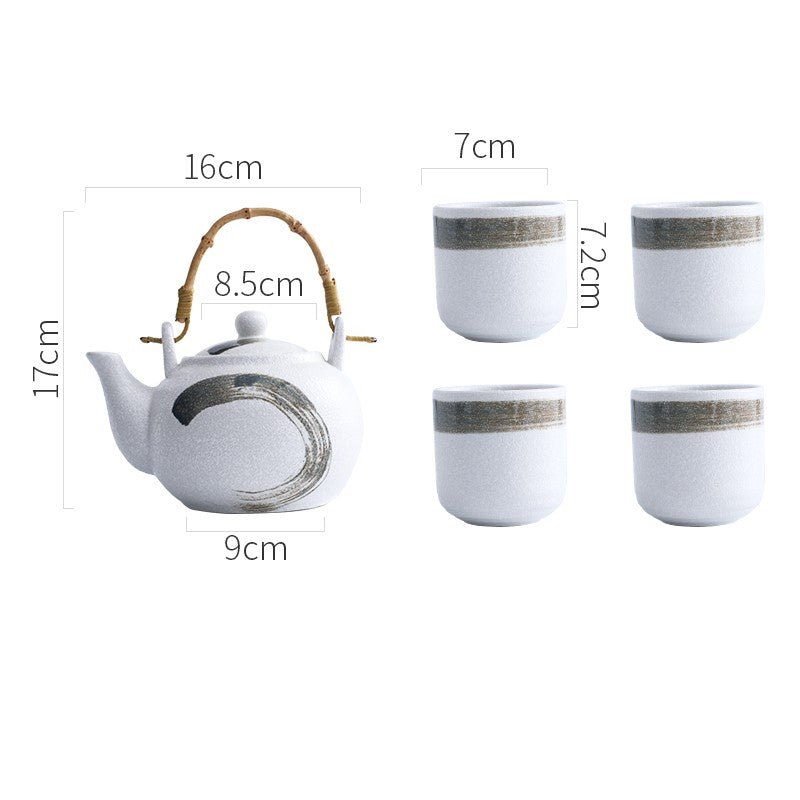 Ensemble de thé japonais peint à la main, théière, céramique, tasse de ménage