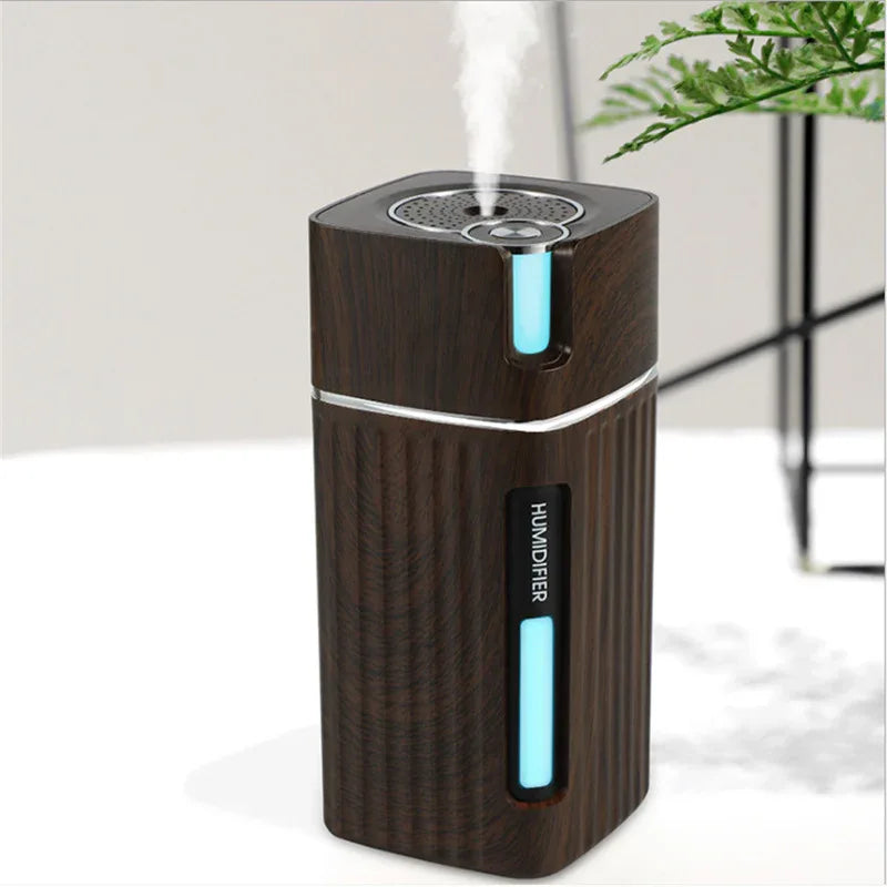 Humidificateur Électrique Diffuseur d'Huiles Essentielles Ultrasonique en Bois avec Lumière LED - IVOIRART.COM