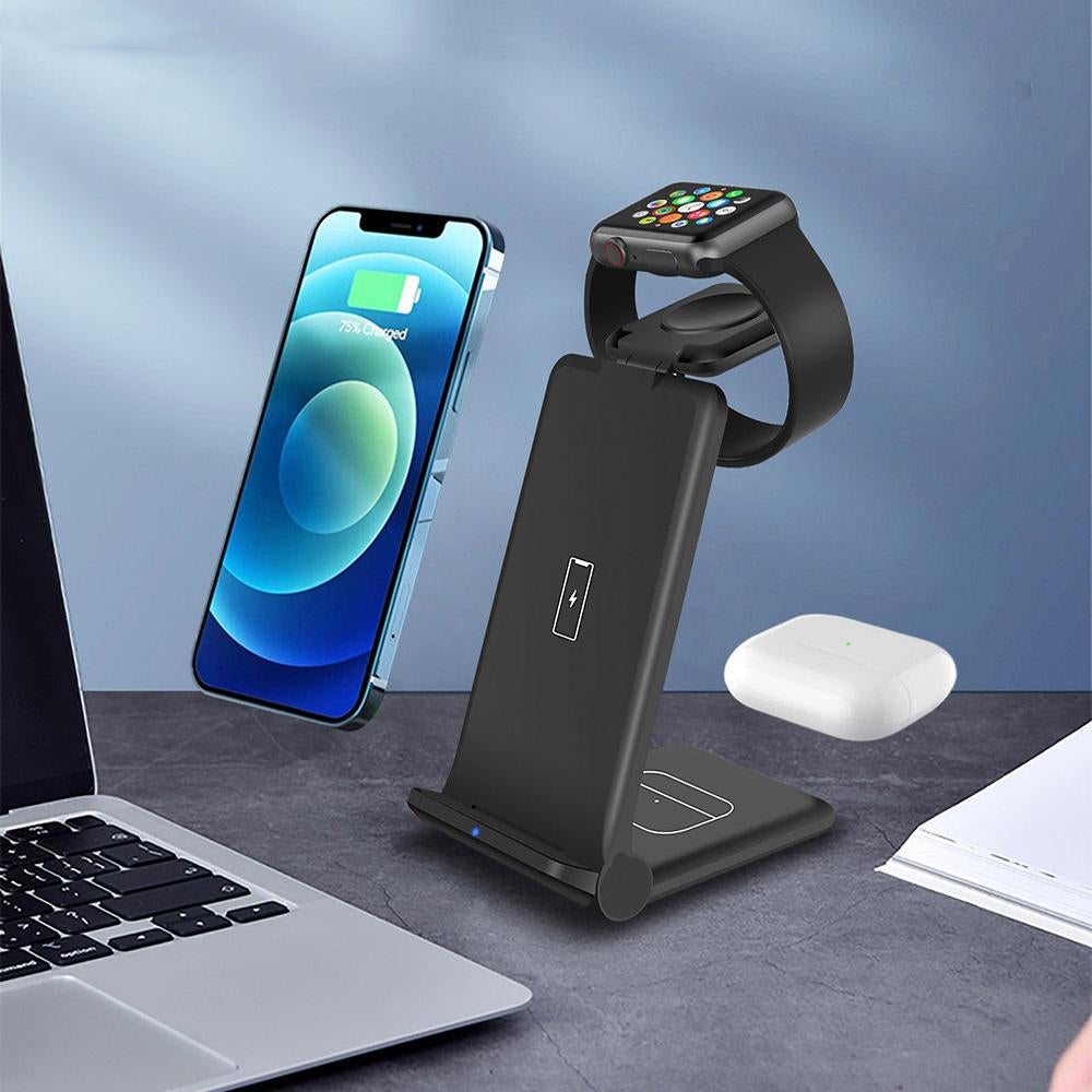 Station De Charge Sans Fil 3 En 1 Avec Support De Charge Rapide
