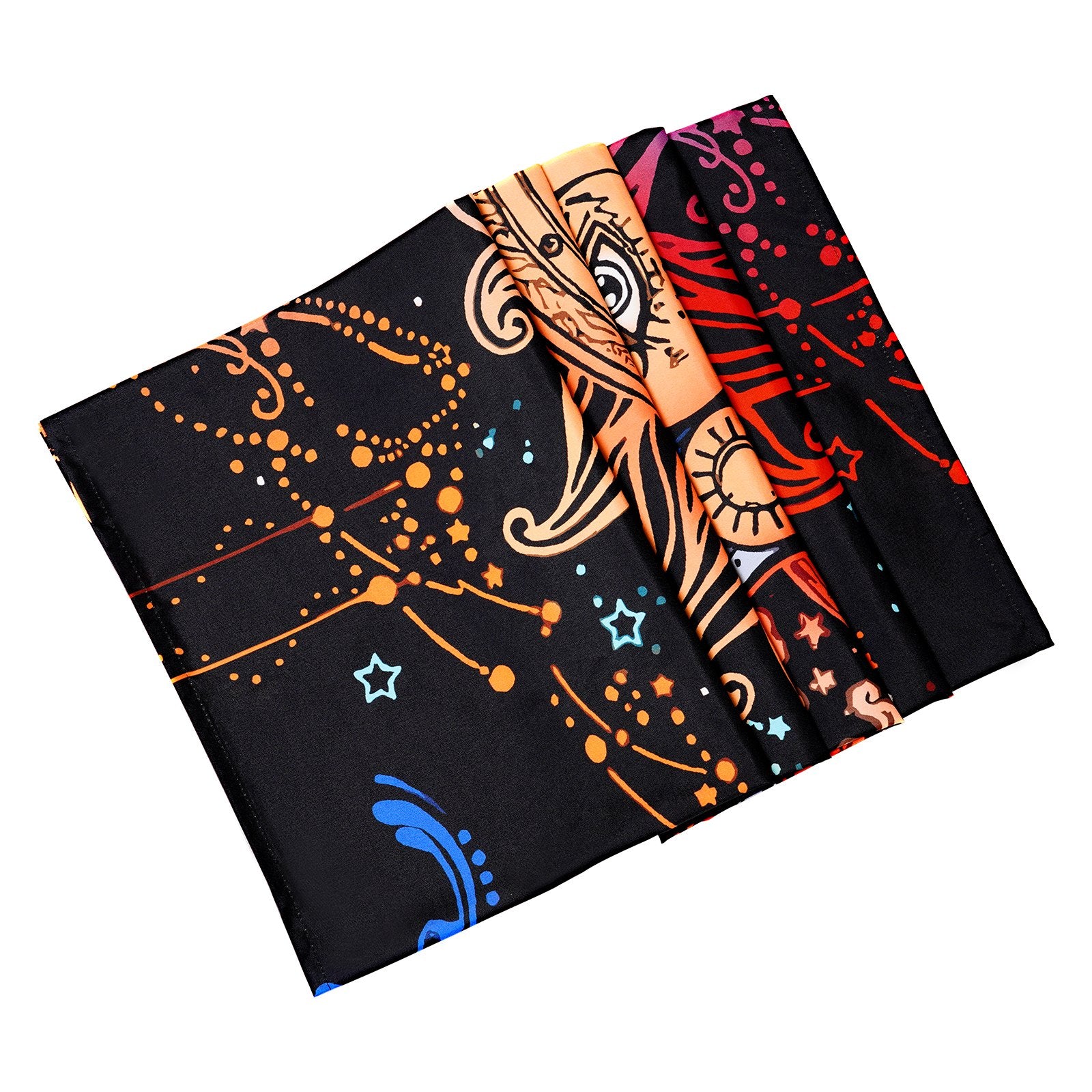 Tapisserie Solaire et Lunaire Psychédélique Mystique Florale Esthétique Vintage