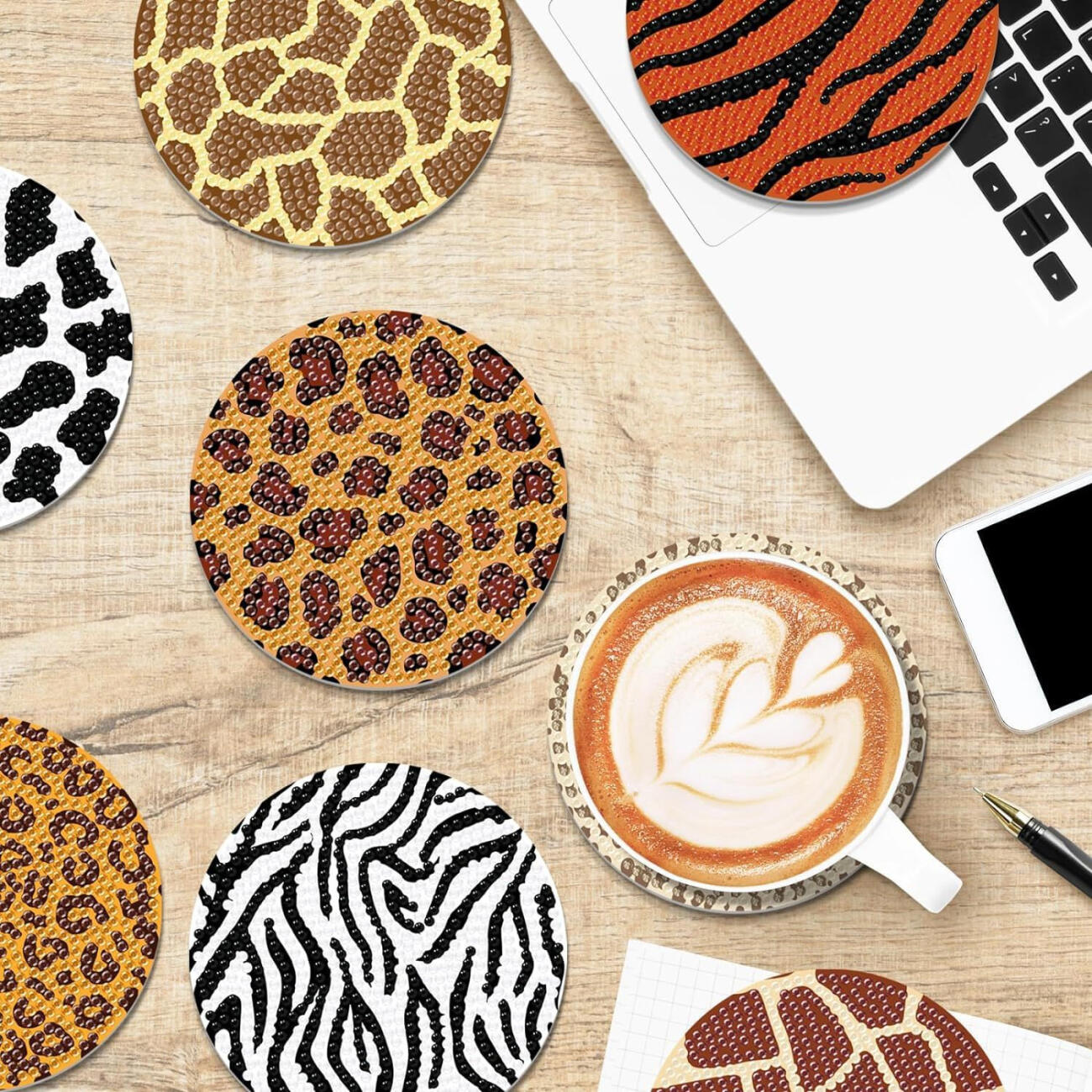 8Pcs Sous-verres en strass Art