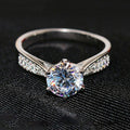 Bague de Luxe Ronde Enveloppante en Moissanite Anneau Simulant le Diamant