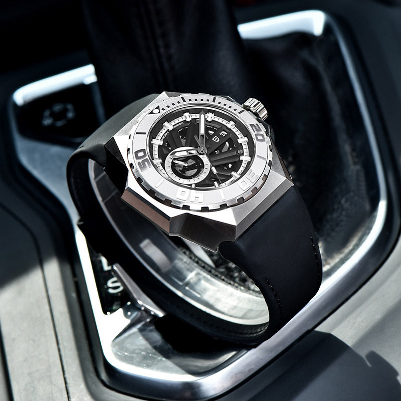 Montre Homme Automatique Mécanique en Acier Inoxydable Résistante et Élégante