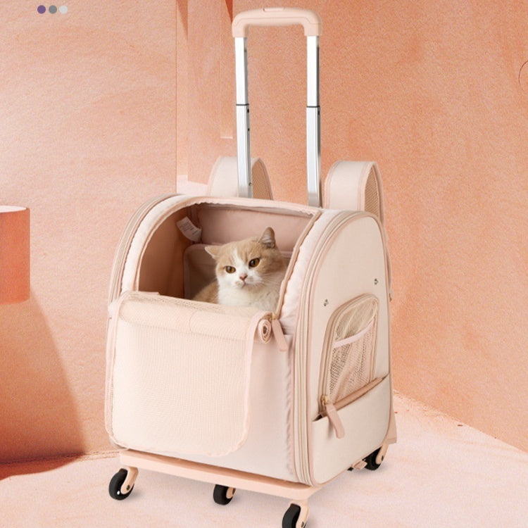 Sac de transport pour animaux Japon-Corée avec roulettes, portable, grande capacité