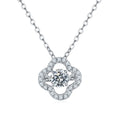 Collier Trèfle à Quatre Feuilles Moissanite 0,5ct D VVS1 en Argent S925 Plaqué Platine 45cm