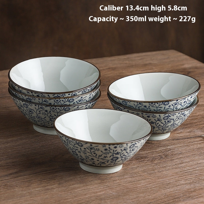 Bol en céramique rétro fait maison avec sous-glaze