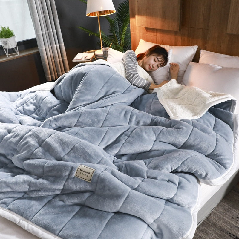 Couvertures Polaires Épaisses et Douillettes pour l’Hiver, Luxe Super Doux, Lit Simple