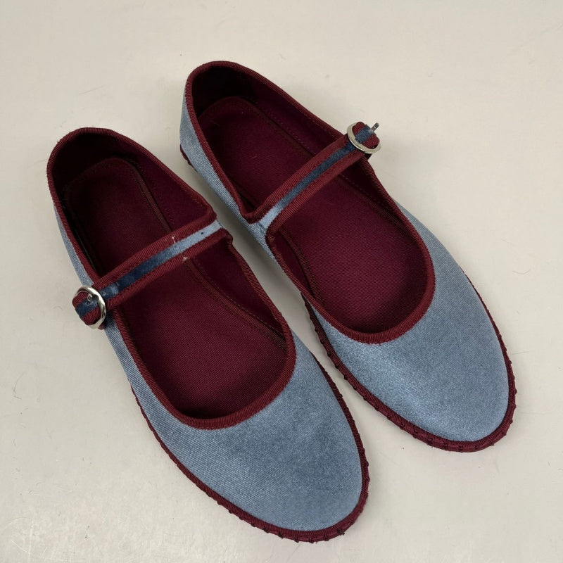 Chaussures Velours Femme à Semelle Plate et Bout Pointu Élégantes et Confortables