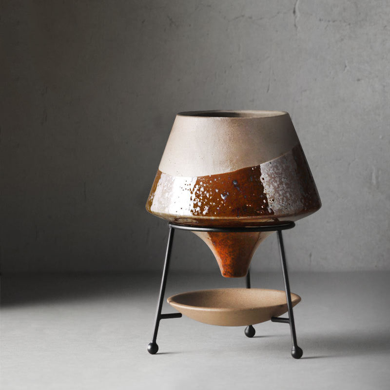 Pot de Fleurs en Céramique Créatif avec Cadre en Fer Nordique