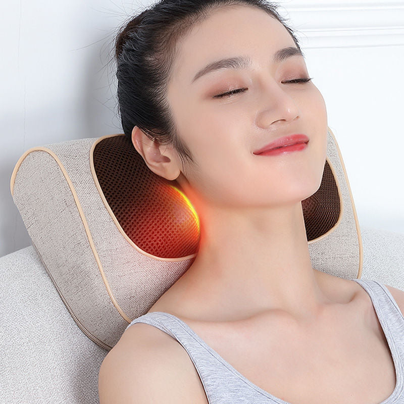 Oreiller de massage multifonctionnel pour colonne cervicale - détente efficace