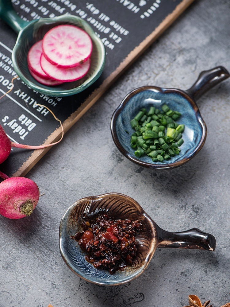 Creative Personality Of Ceramic Household Dipping Sauce Seasoning Dishes With Handles