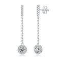 Boucles d'oreilles pendantes en argent sterling S925 Moissanite 0,5 ou 1CT plaqué platine