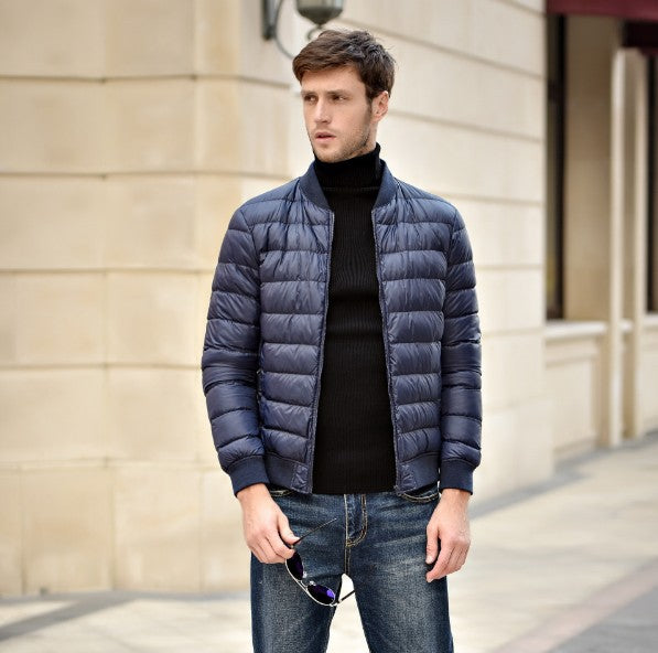 Veste Homme Col Montant Duvet Oversize Coupe Slim pour Un Style Moderne