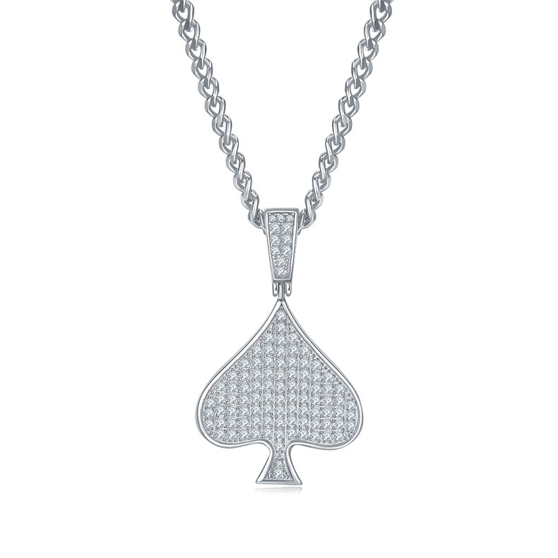 Pendentif pique en argent sterling S925, 101 moissanites D VVS1, 5g, platine, boîte cadeau