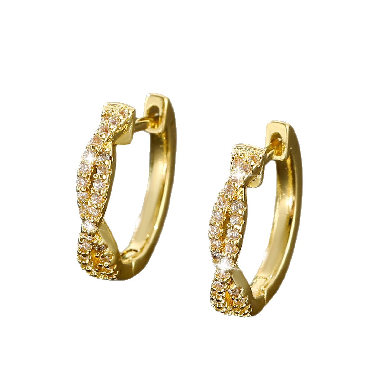 Boucles d’oreilles rondes tressées géométriques en cuivre élégantes et raffinées