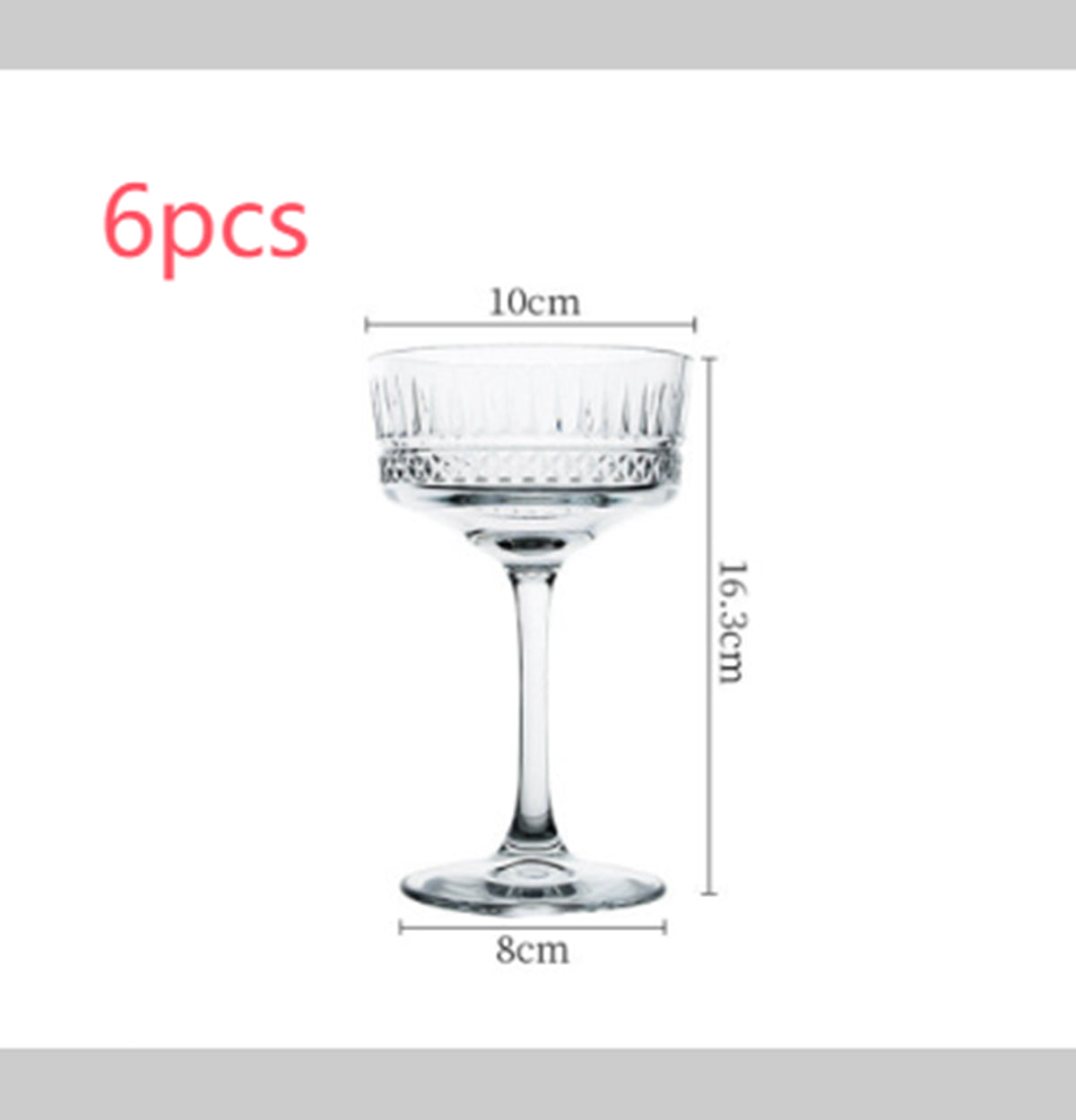 Verre à Champagne Large Ouverture Sculpté de Style Européen