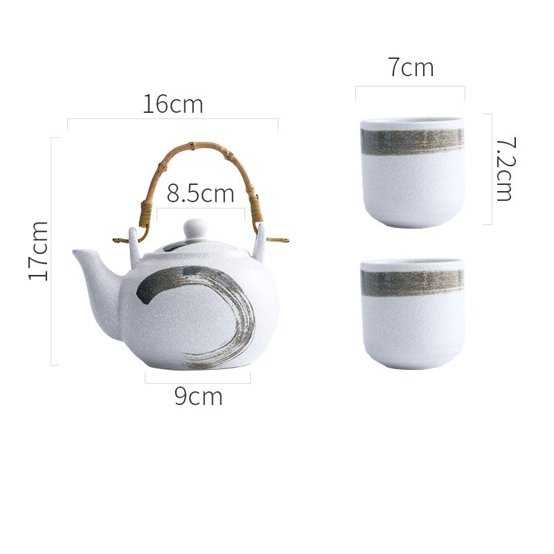 Ensemble de thé japonais peint à la main, théière, céramique, tasse de ménage