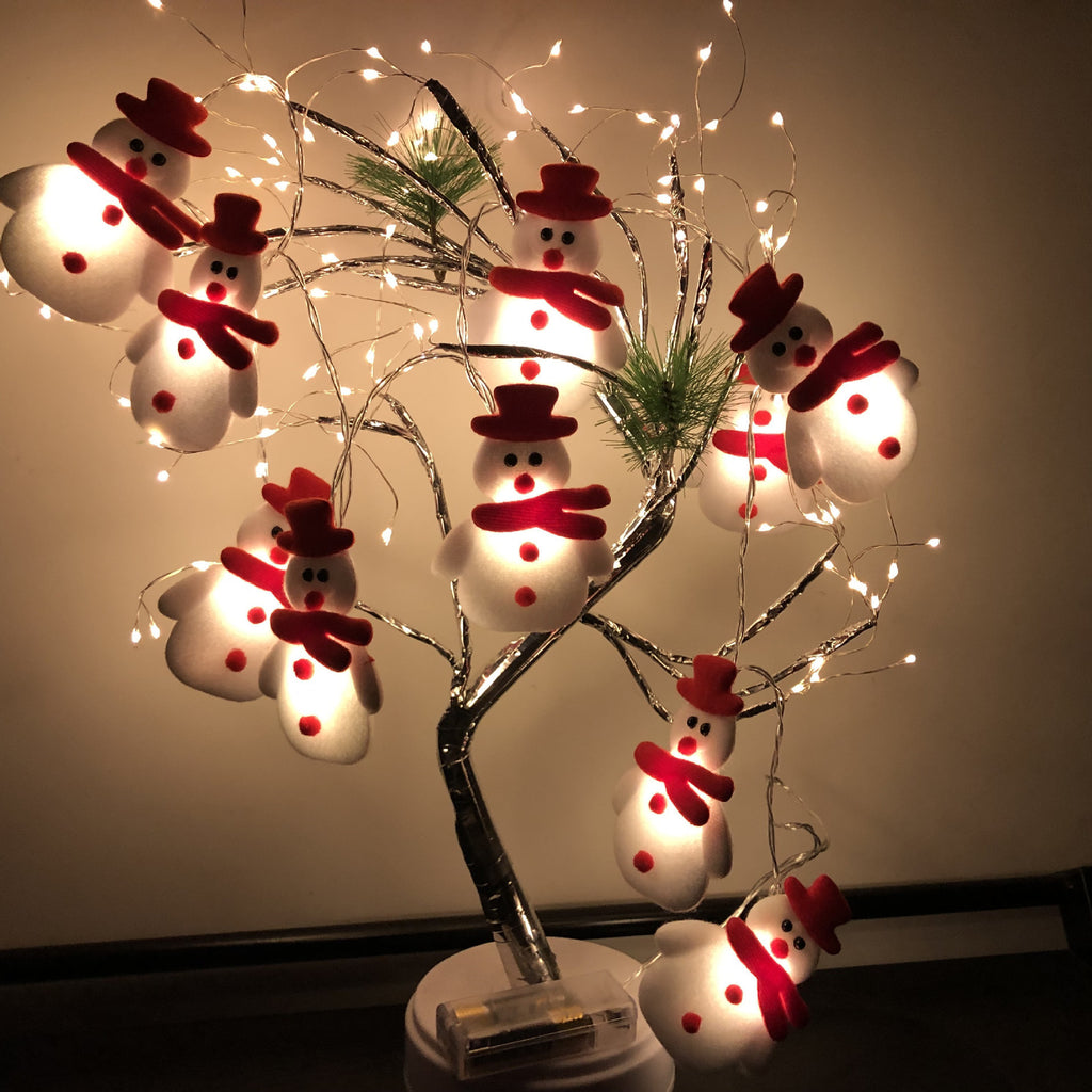 Guirlande lumineuse à LED bonhomme de neige Noël décoration pour maison Fête