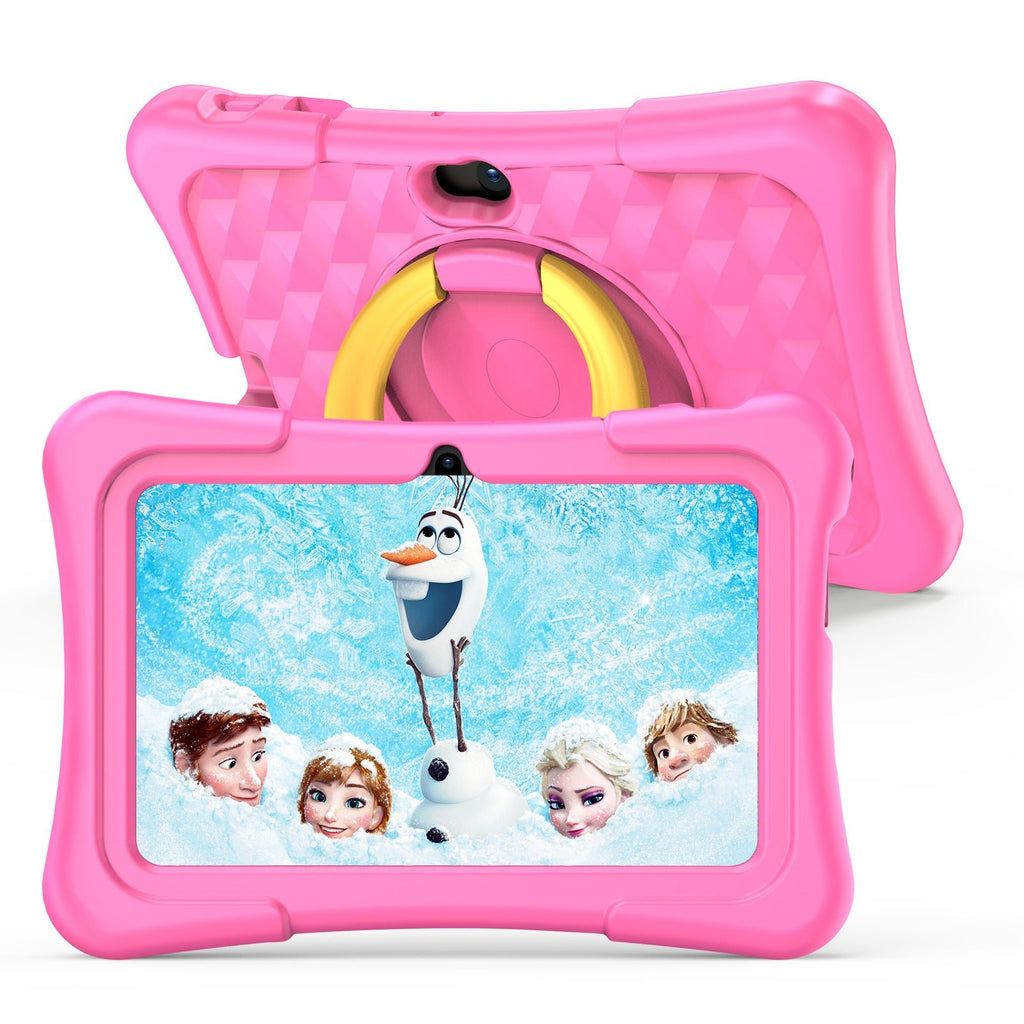 7-inch Children Education Flat With Protective Silicone Cover 360-degree Rotation Handle Bracket - IVOIRART.COM