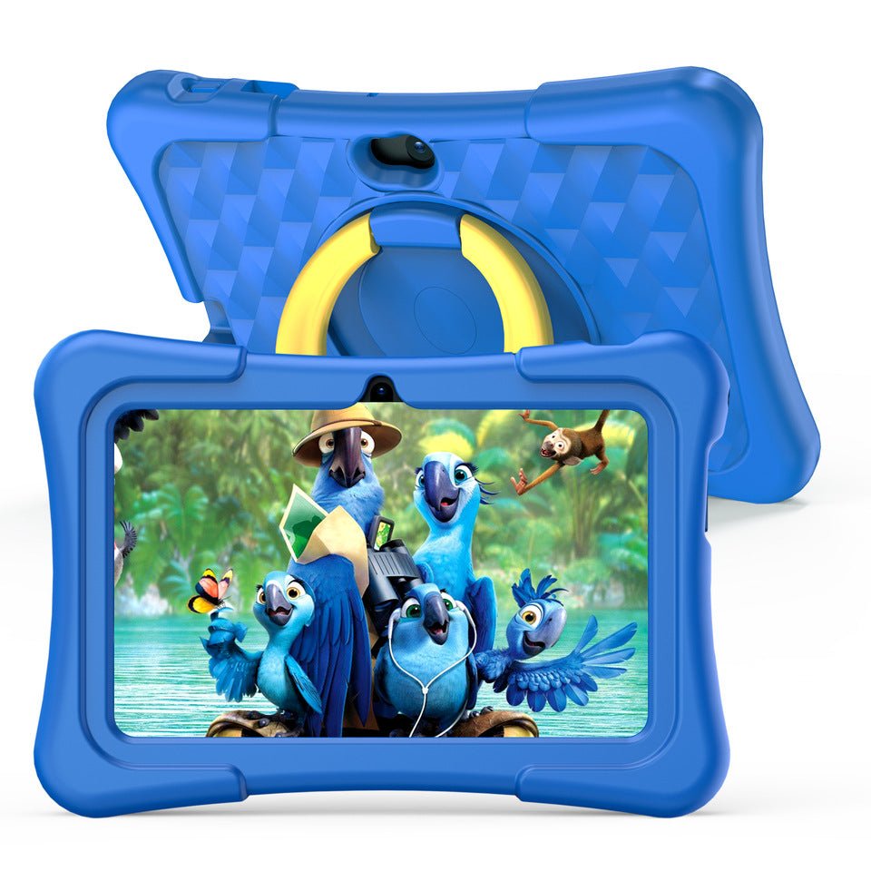 7-inch Children Education Flat With Protective Silicone Cover 360-degree Rotation Handle Bracket - IVOIRART.COM