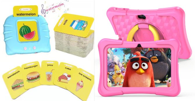 7-inch Children Education Flat With Protective Silicone Cover 360-degree Rotation Handle Bracket - IVOIRART.COM