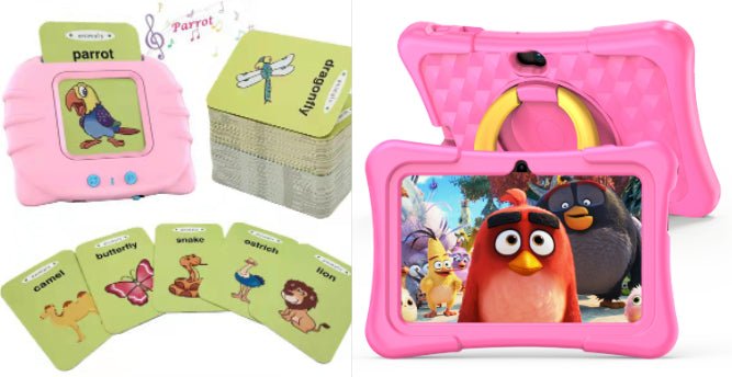 7-inch Children Education Flat With Protective Silicone Cover 360-degree Rotation Handle Bracket - IVOIRART.COM