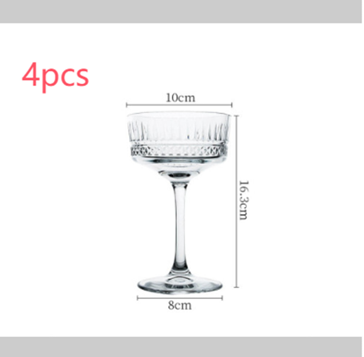 Verre à Champagne Large Ouverture Sculpté de Style Européen