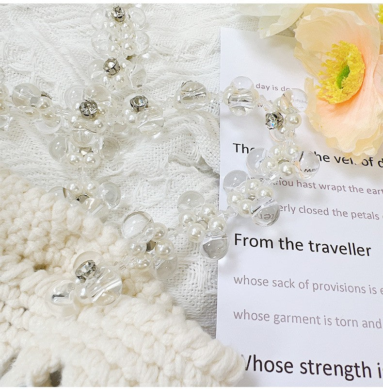 Crochet de Sac à Main Tissé Floral en Peluche