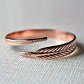 Bracelet Rétro en Cuivre avec Motif Feuille pour Style Vintage Élégant
