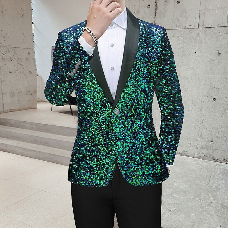 Veste Homme Personnalisée à Paillettes Tendance pour Élégance Masculine