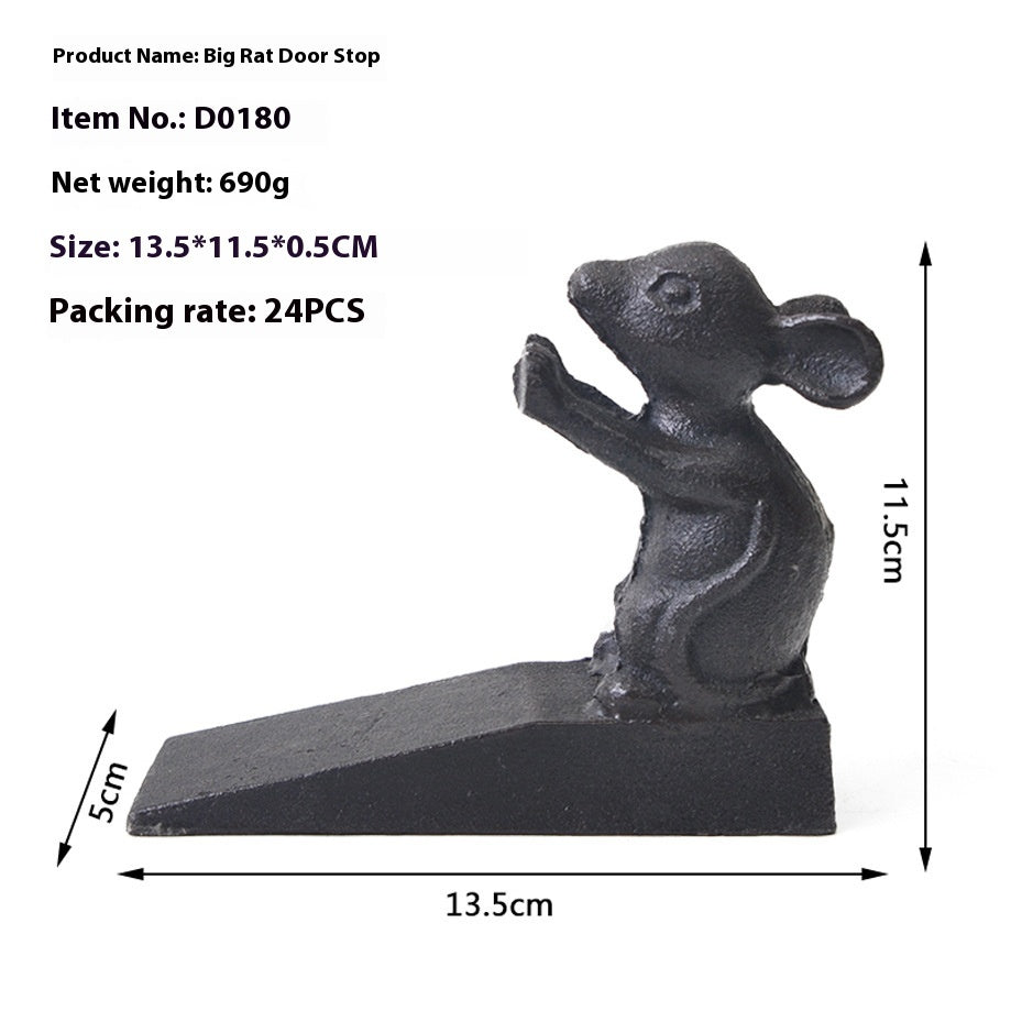 Butée de porte en fer décorative vintage oiseau vert doré