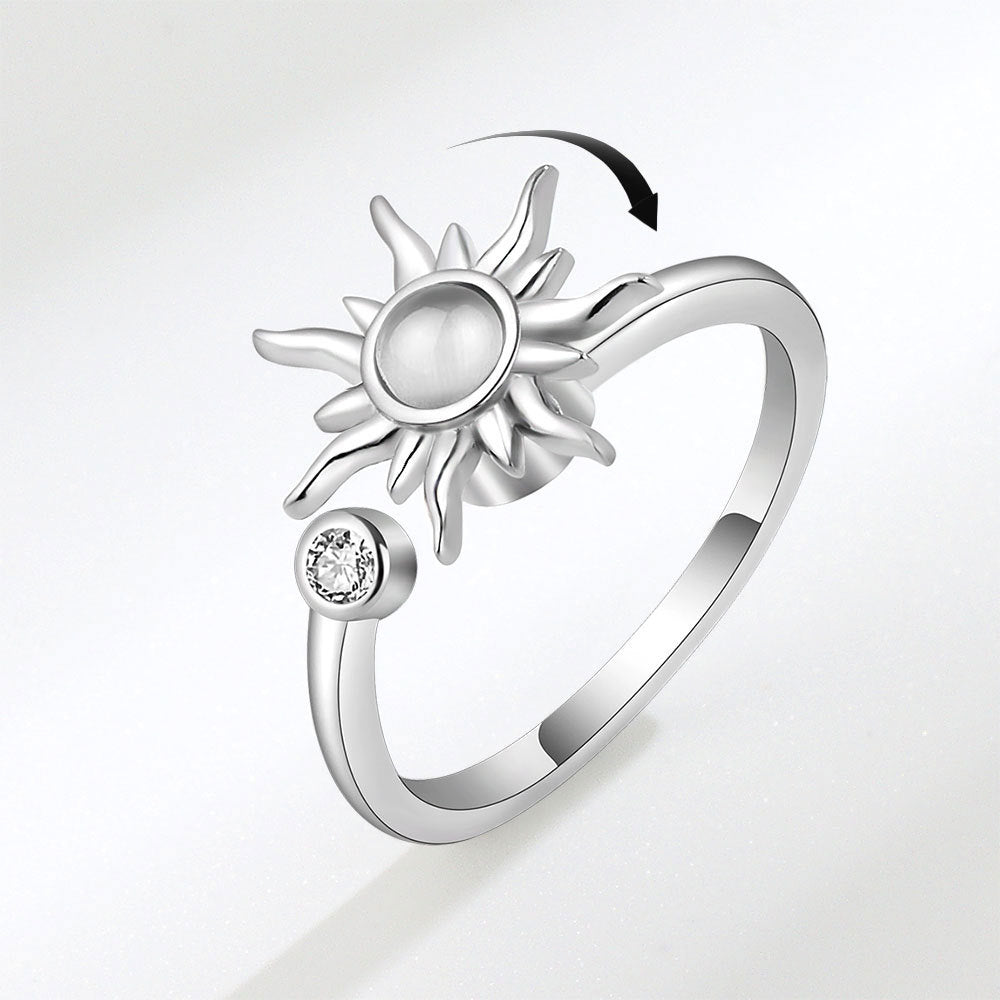 Bague Anti-Stress et Relief Tournesol Rotatif
