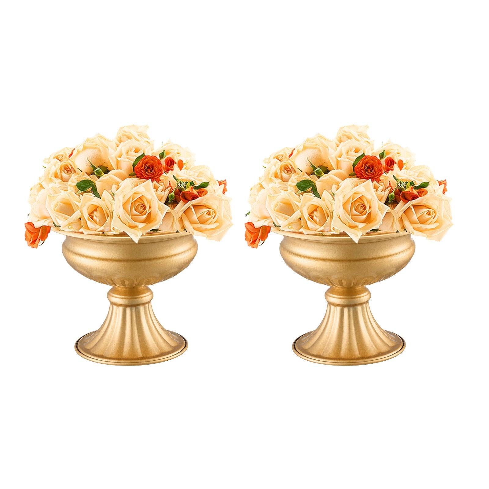 10PCS 16cm/6.3” Tall Wedding Flower Vase, Metal Wedding Centerpiece, Gold Floral Arrangement Stand Display Rack For Tables Wedding Dinner Party, Anniversary Ceremony Birthday Event Decor