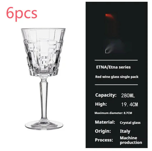 Ensemble de Verres à Vin en Cristal pour Usage Domestique, Élégance Nordic