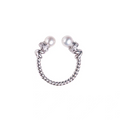 Bague Ouverte Torsadée en Argent Sterling 999, Zircone et Perle de Nacre, Élégante et Polyvalente, Idéale Quotidien, Rendez-vous et Cadeau, Parfaite pour la Saint-Valentin