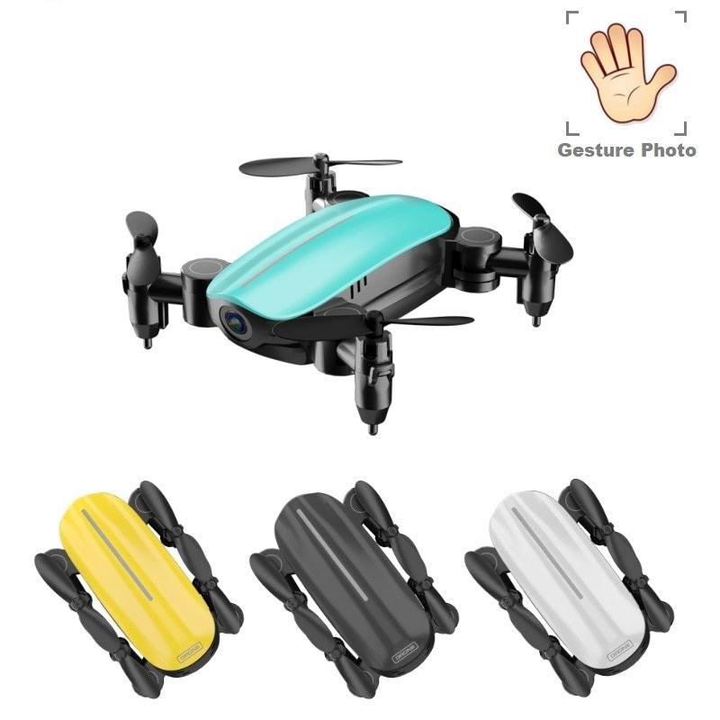 Drone Mini Teeggi T10 avec Caméra, WiFi Pliable, FPV RC Quadricoptère, Mode Sans Tête, Maintien d'Altitude, Comparé au S9 Micro Poche Selfie